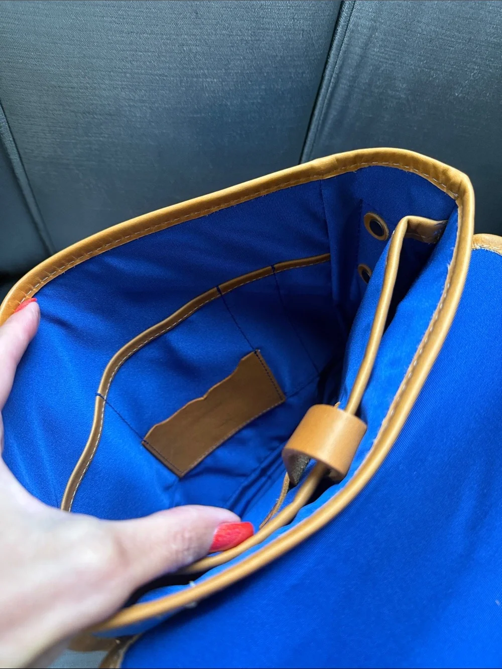 Cole Haan Blue and Tan Messenger Crossbody Bag